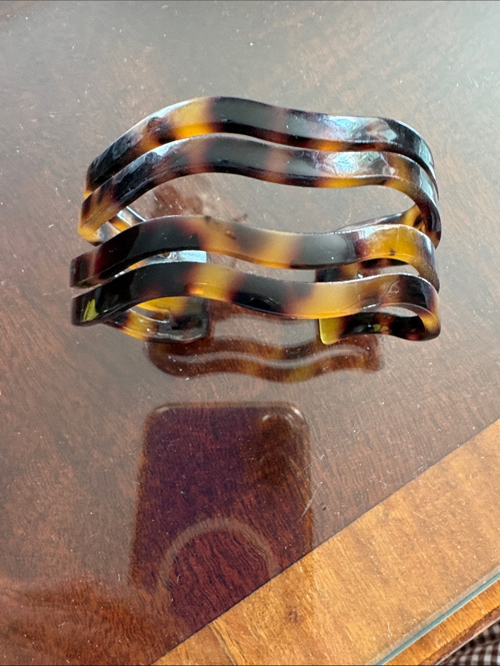 Tortoiseshell Wave Cuff Bracelet